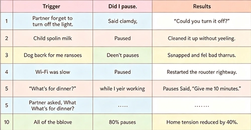 5 second pause at home for 10 days